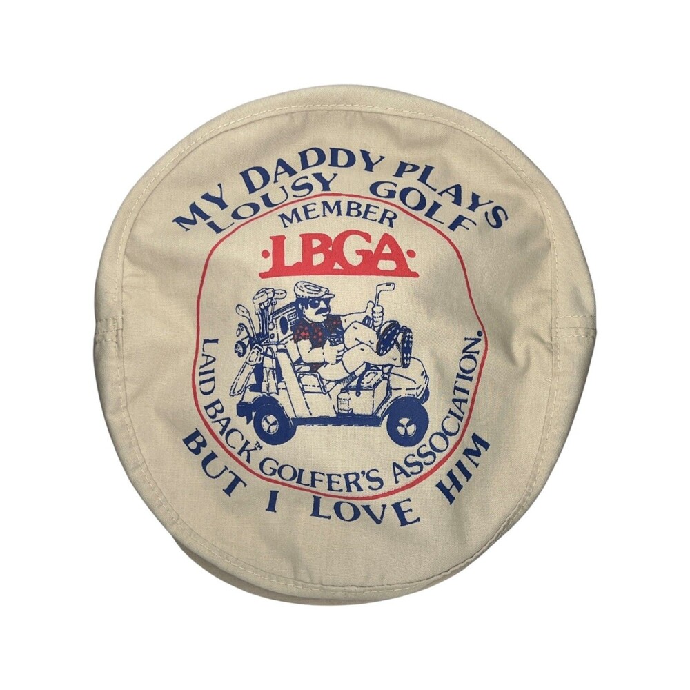 Vtg Golf Novelty Newsboy Hat Small Dad Laid Back Golfers Association Club Course